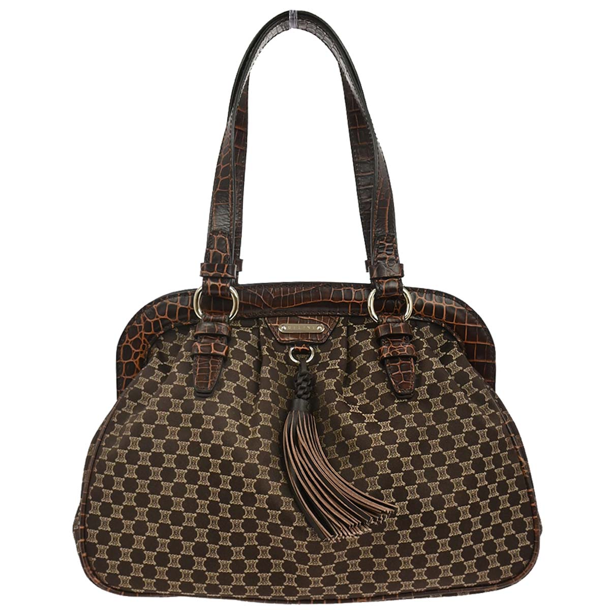 Celine * Brown Canvas Macadam Handbag