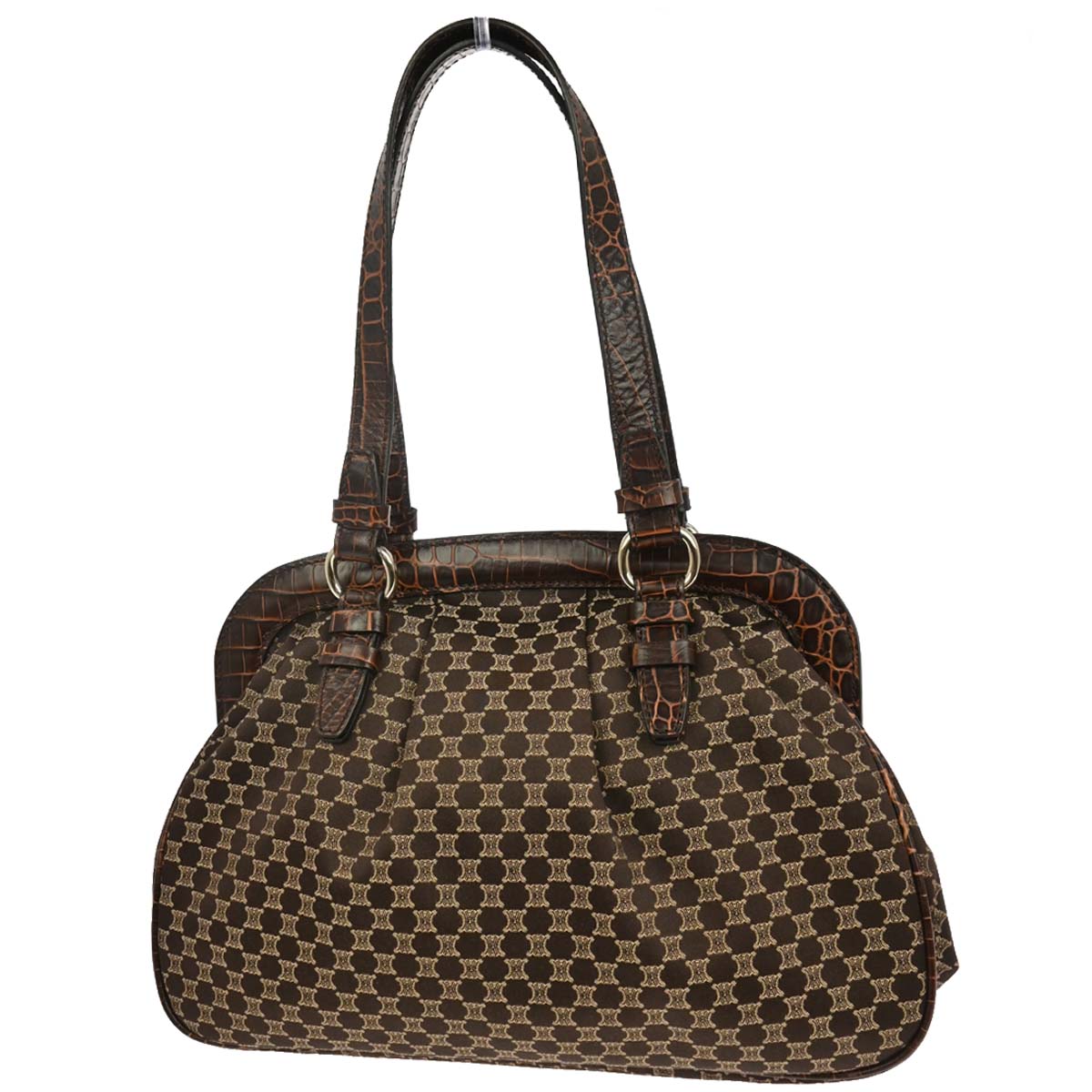 Celine * Brown Canvas Macadam Handbag