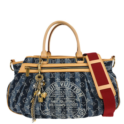 Louis Vuitton Blue Monogram Denim Cabas Raye GM 2way Tote M95336