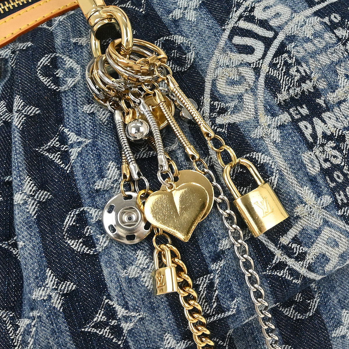 Louis Vuitton Blue Monogram Denim Cabas Raye GM 2way Tote M95336