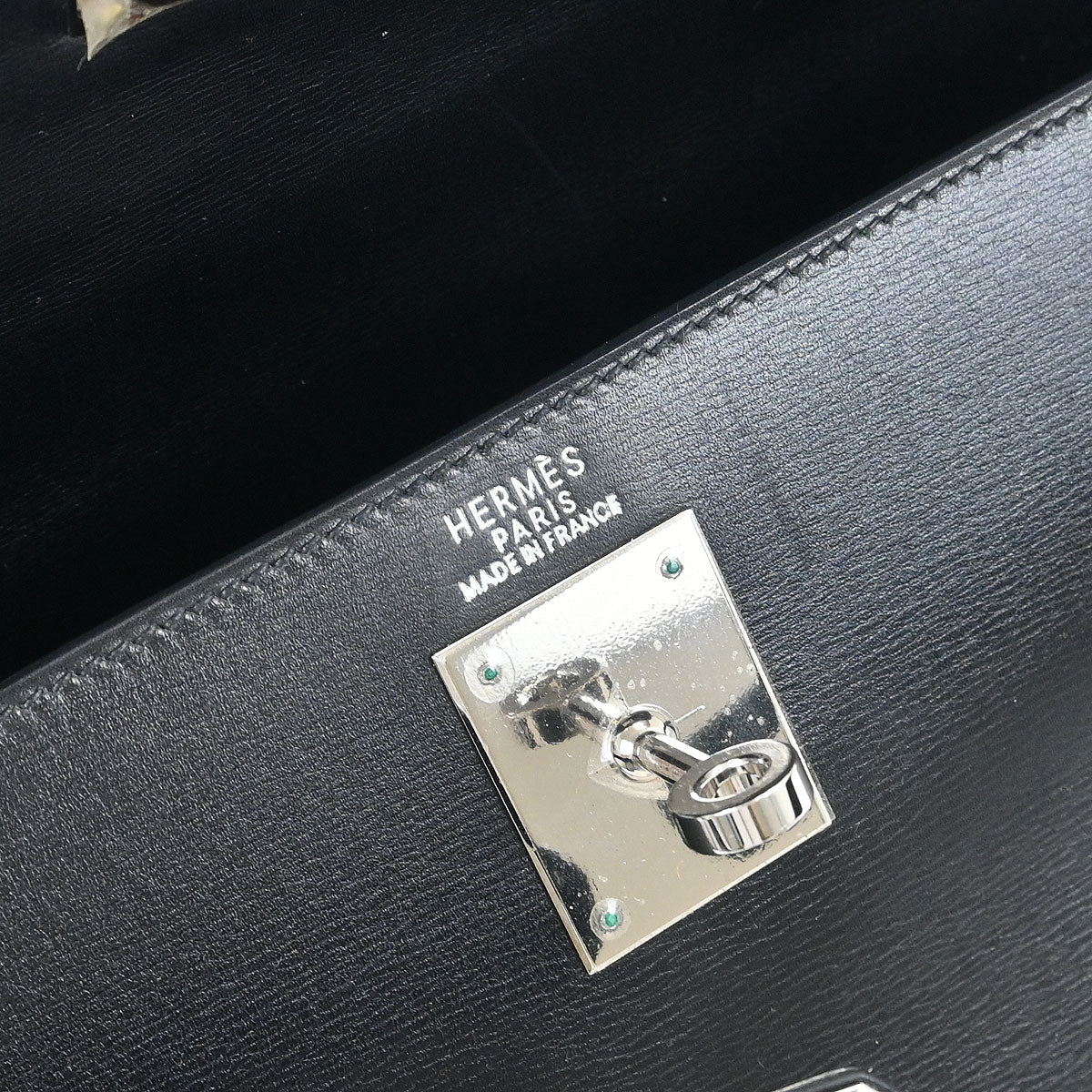 Hermes 2003 Black Box Calf Kelly 32 Sellier 2way Shoulder Handbag