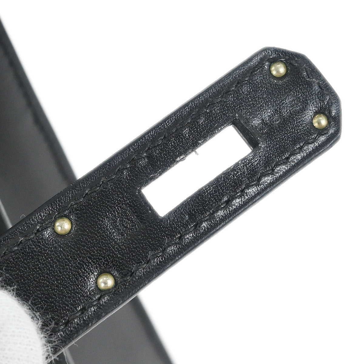 Hermes 2003 Black Box Calf Kelly 32 Sellier 2way Shoulder Handbag