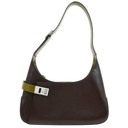 Salvatore Ferragamo Brown Gancini Shoulder Bag