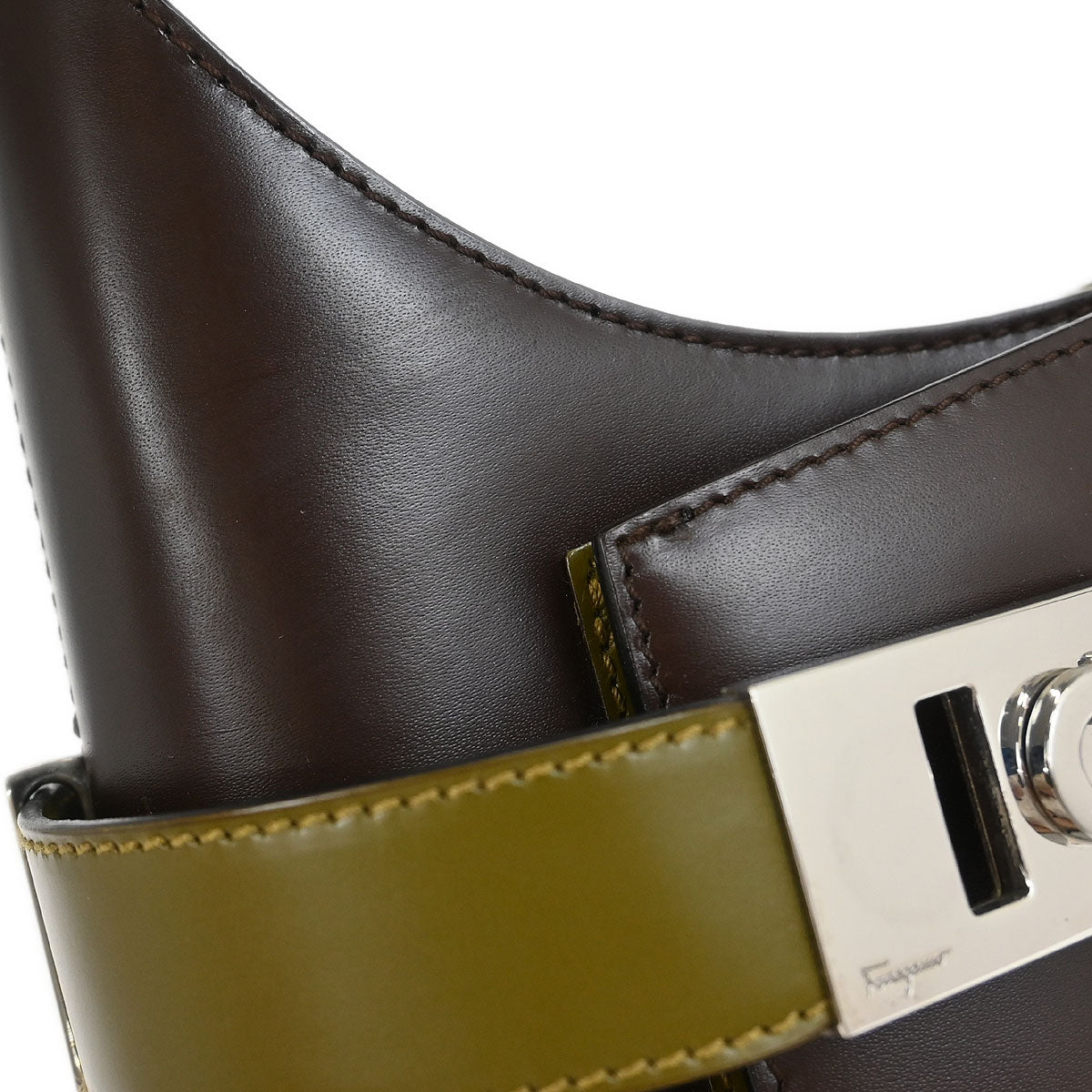 Salvatore Ferragamo Brown Gancini Shoulder Bag