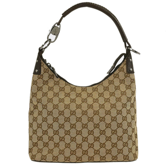 Gucci Brown Beige GG Hobo Handbag