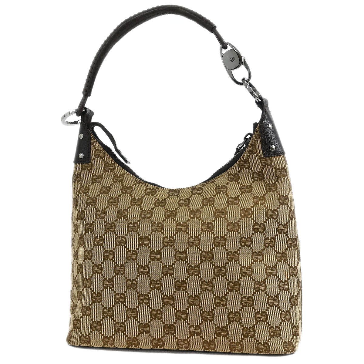 Gucci Brown Beige GG Hobo Handbag
