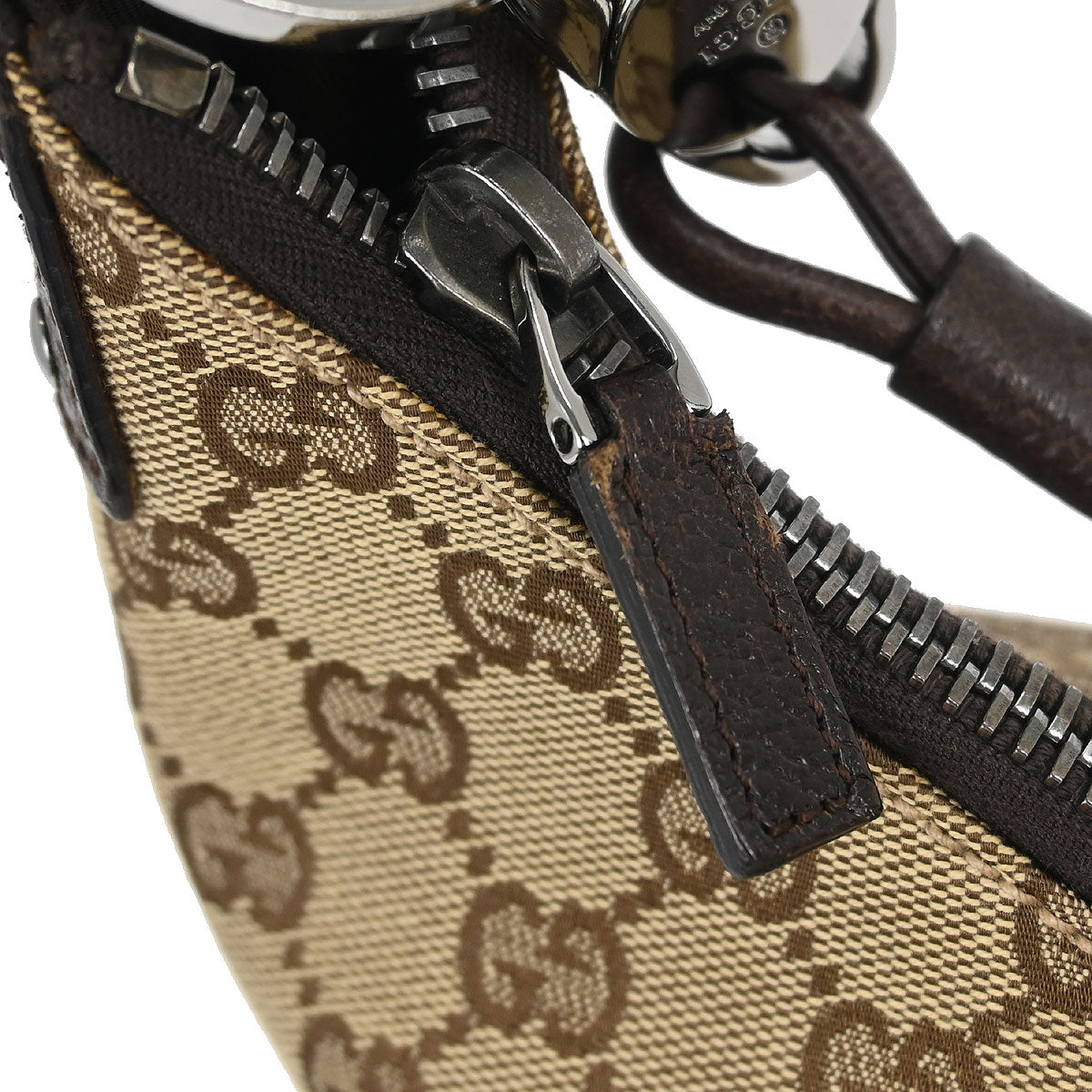 Gucci Brown Beige GG Hobo Handbag