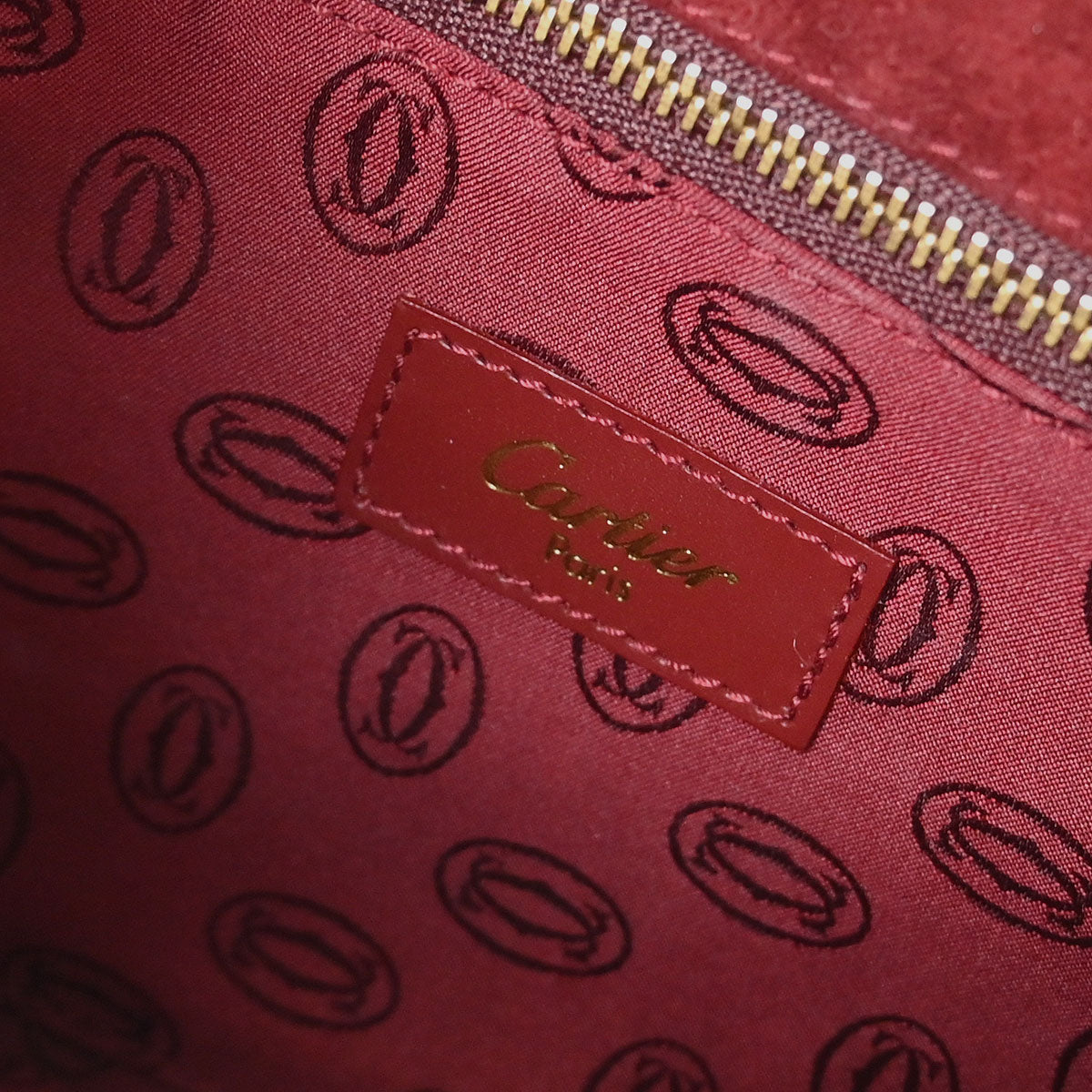 Cartier Bordeaux Leather Shoulder Bag