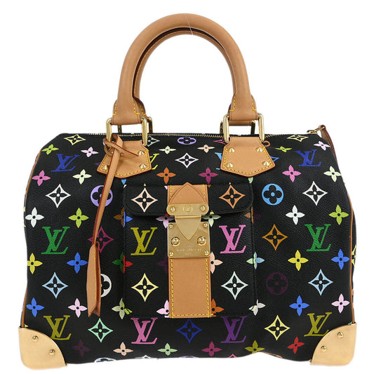 Louis Vuitton Black Monogram Multicolor Speedy 30 Handbag M92642