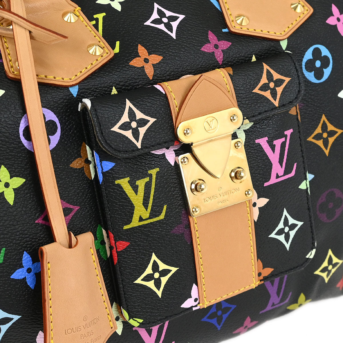 Louis Vuitton Black Monogram Multicolor Speedy 30 Handbag M92642