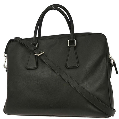 Prada Black Leather Briefcase 2way Shoulder Handbag