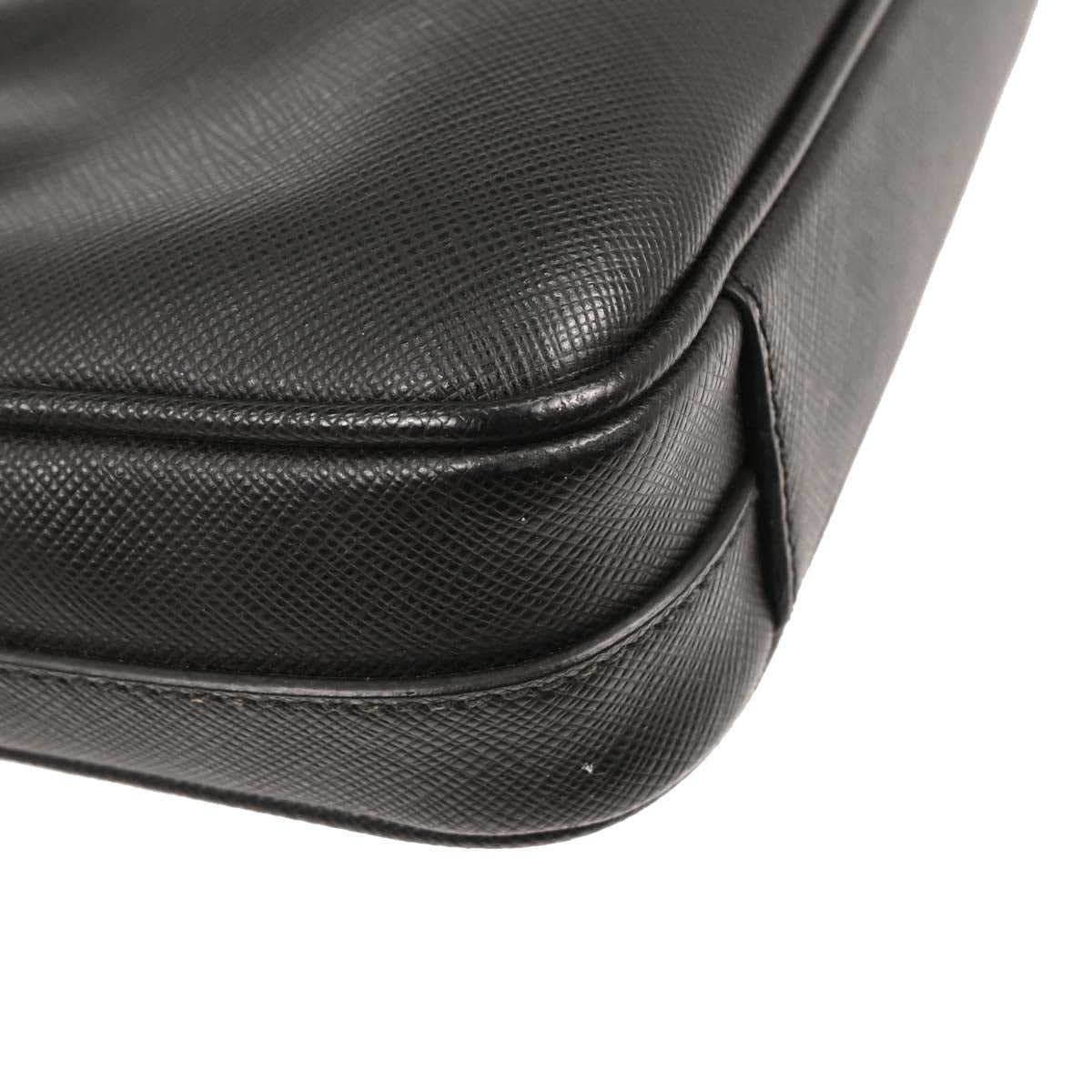 Prada Black Leather Briefcase 2way Shoulder Handbag