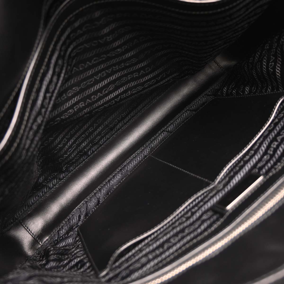 Prada Black Leather Briefcase 2way Shoulder Handbag