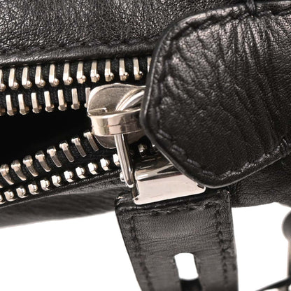 Prada Black Leather Duffle 2way Shoulder Handbag