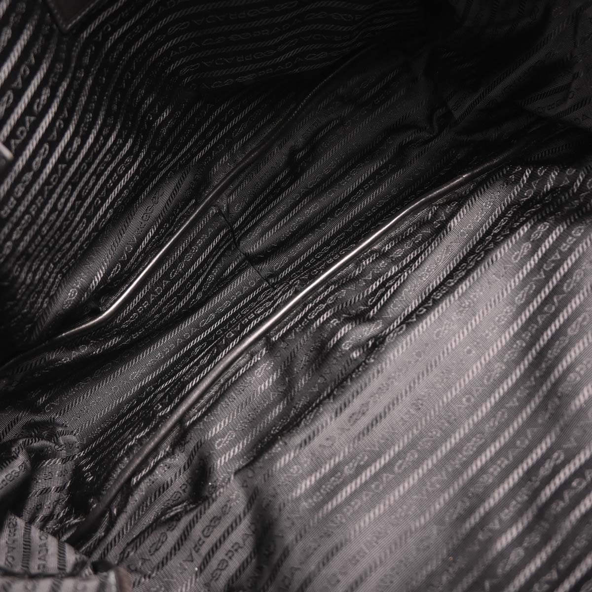 Prada Black Leather Duffle 2way Shoulder Handbag