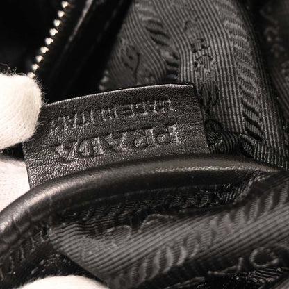 Prada Black Leather Duffle 2way Shoulder Handbag