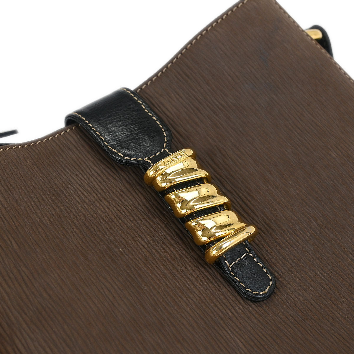 Loewe Black Brown Leather Velazquez Shoulder Bag