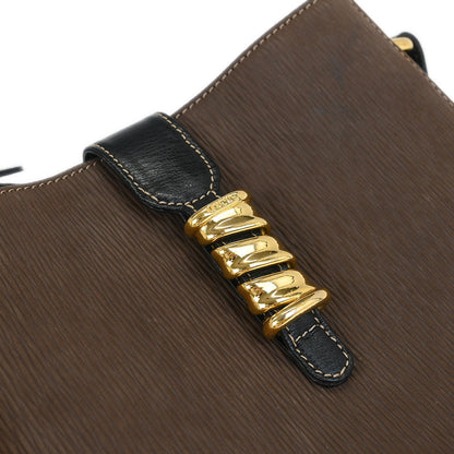 Loewe Black Brown Leather Velazquez Shoulder Bag