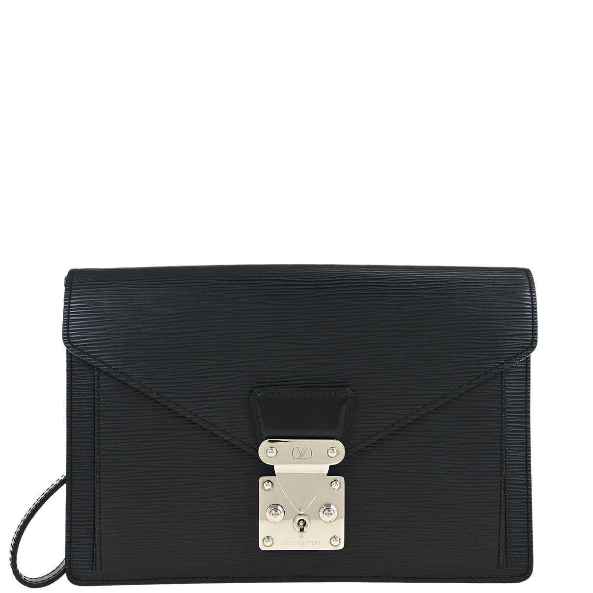 Louis Vuitton 2007 Black Epi Pochette Sellier Dragonne Clutch M52762