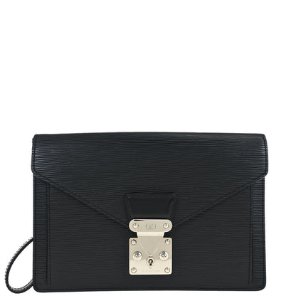 Louis Vuitton 2007 Black Epi Pochette Sellier Dragonne Clutch M52762