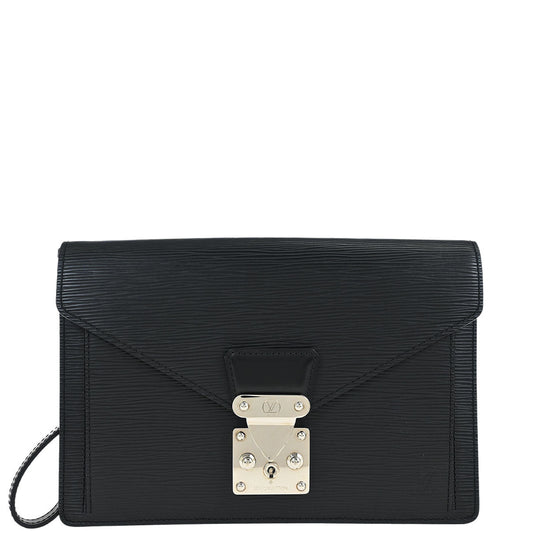 Louis Vuitton 2007 Black Epi Pochette Sellier Dragonne Clutch M52762