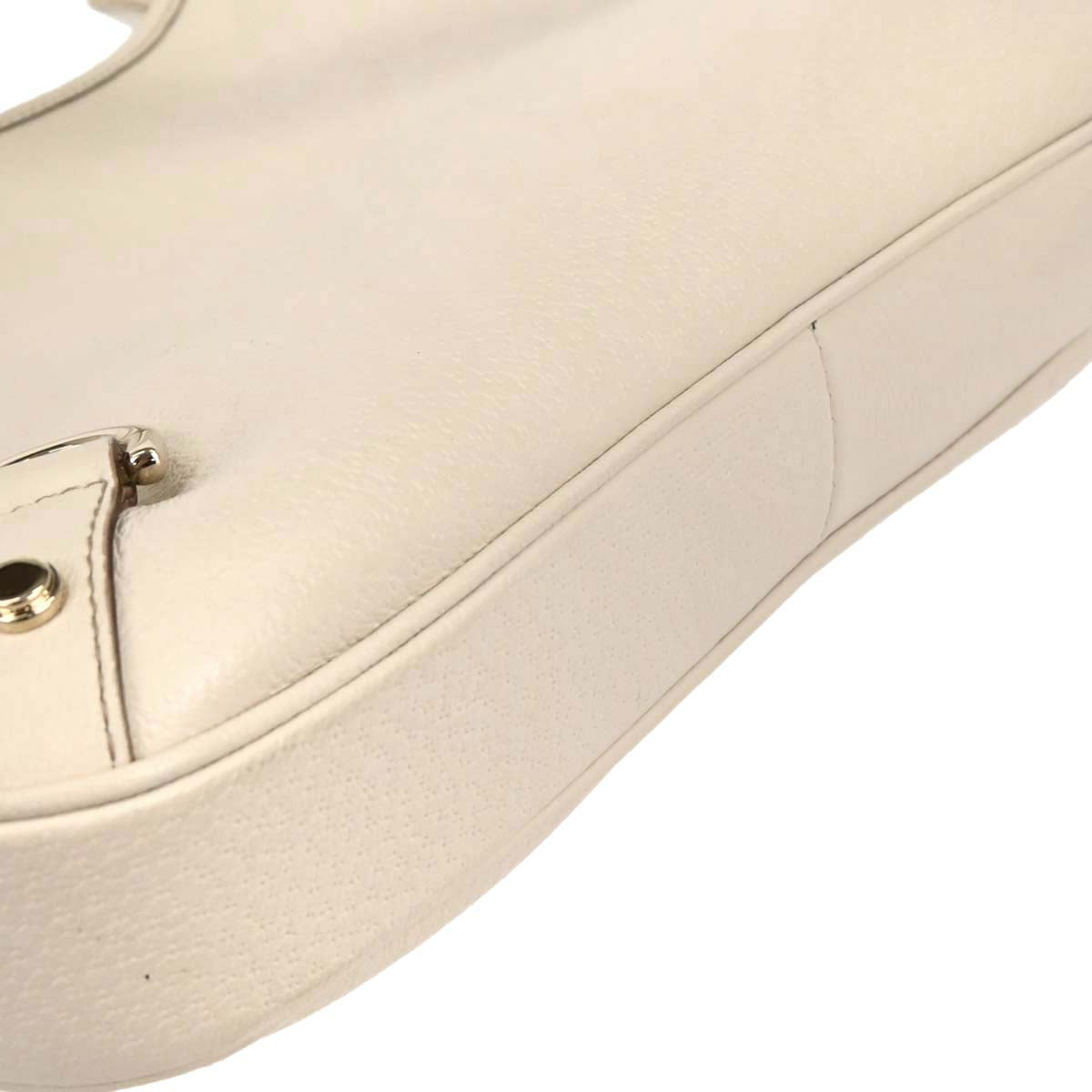 Gucci White Leather Abbey D Ring Handbag