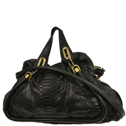 Chloe * Black Python Paraty 2way Shoulder Handbag