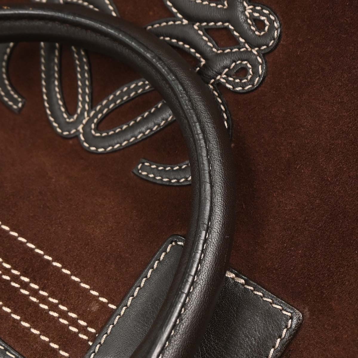 Loewe Brown Suede Amazona 36 Handbag