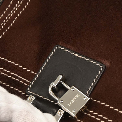 Loewe Brown Suede Amazona 36 Handbag