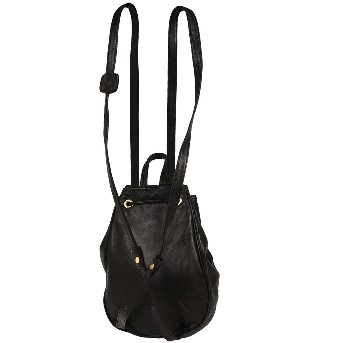 Loewe Black Leather Drawstring Backpack