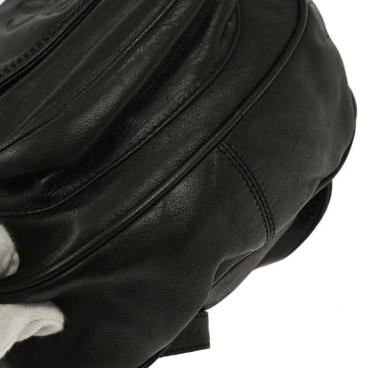 Loewe Black Leather Drawstring Backpack