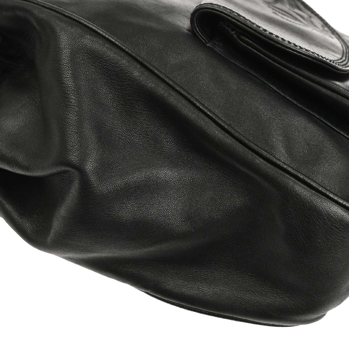Loewe Black Leather Drawstring Backpack