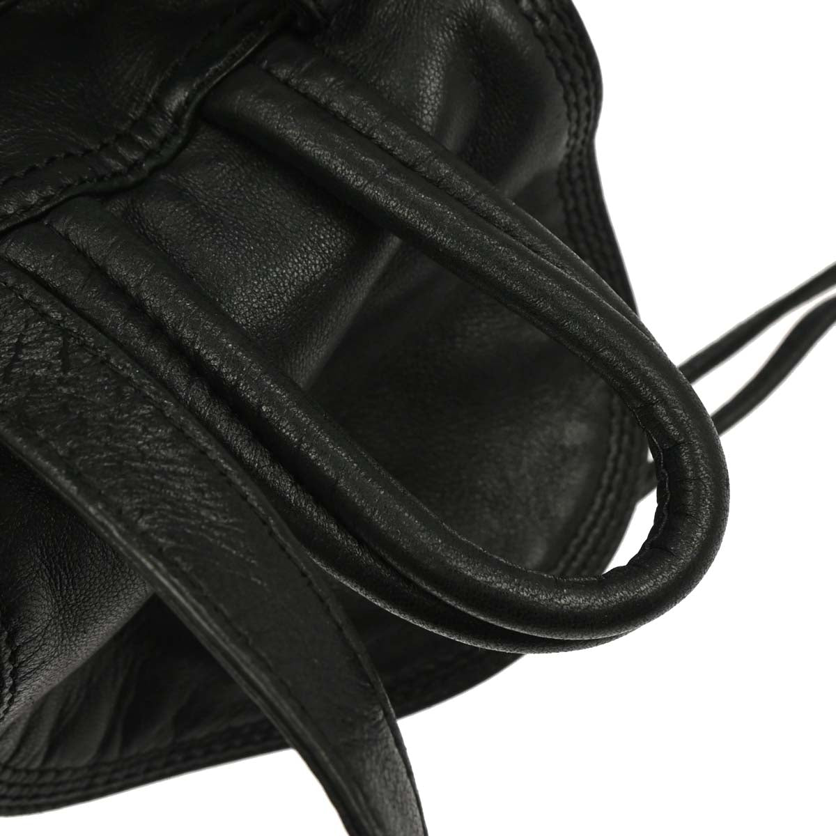 Loewe Black Leather Drawstring Backpack