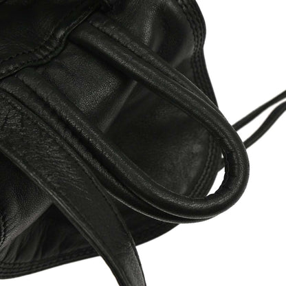 Loewe Black Leather Drawstring Backpack