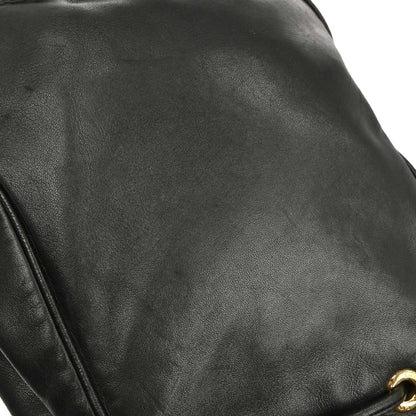Loewe Black Leather Drawstring Backpack