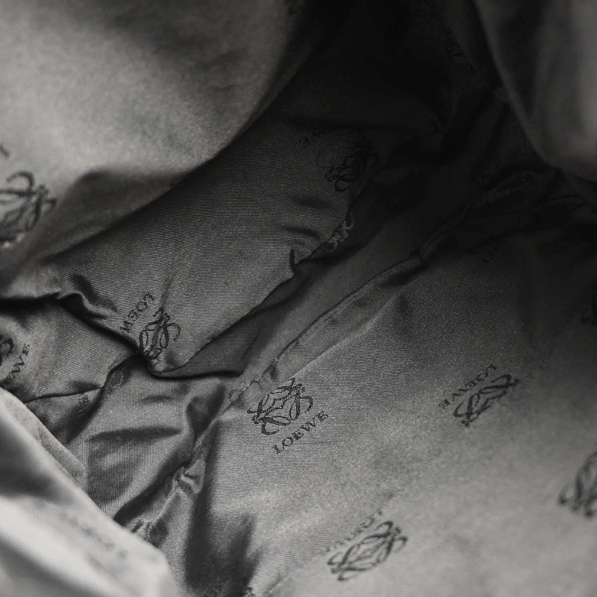 Loewe Black Leather Drawstring Backpack