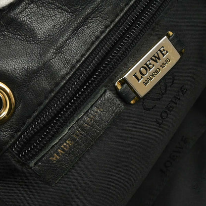 Loewe Black Leather Drawstring Backpack