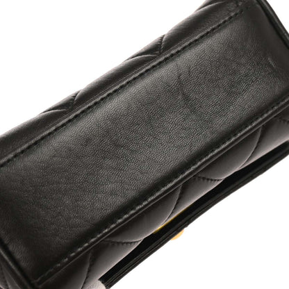 Chanel 1994-1996 Black Lambskin Chain Shoulder Bag