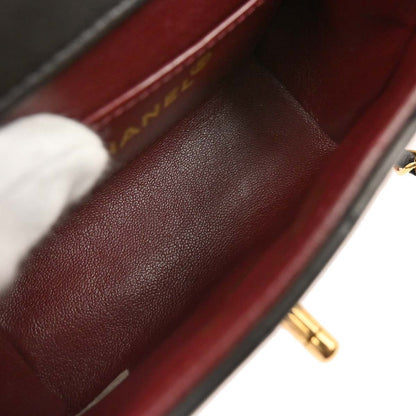 Chanel 1994-1996 Black Lambskin Chain Shoulder Bag