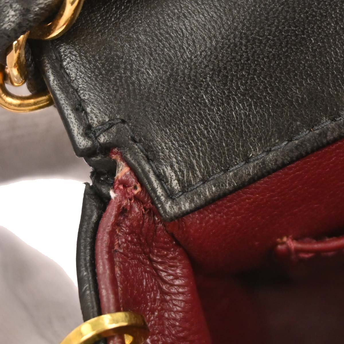 Chanel 1994-1996 Black Lambskin Chain Shoulder Bag