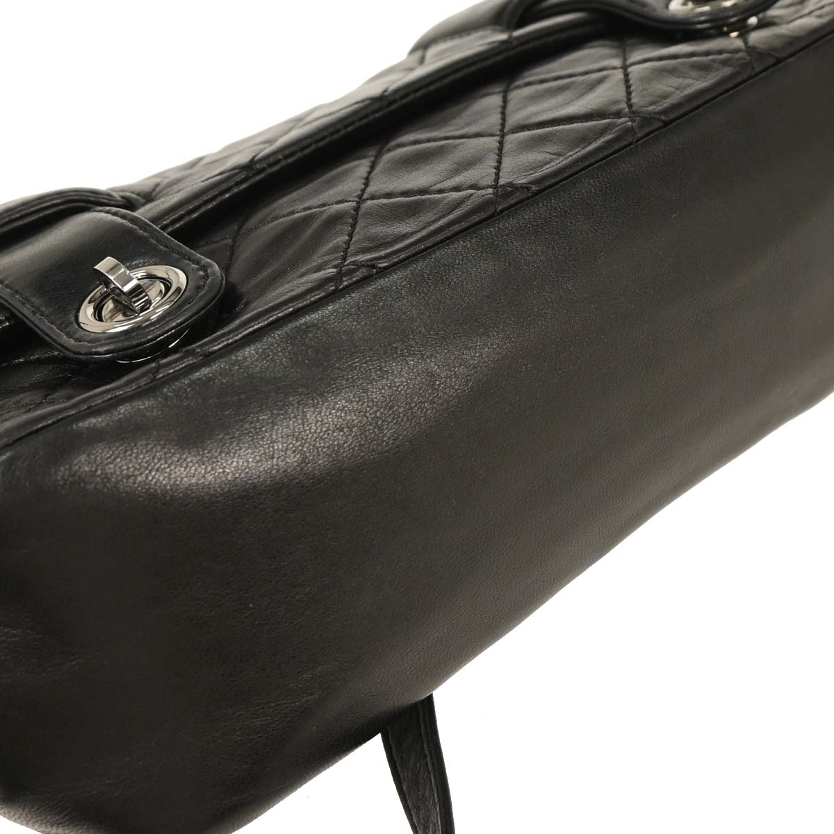 Chanel 2006-2008 Black Lambskin In The Mid 2way Shoulder Handbag