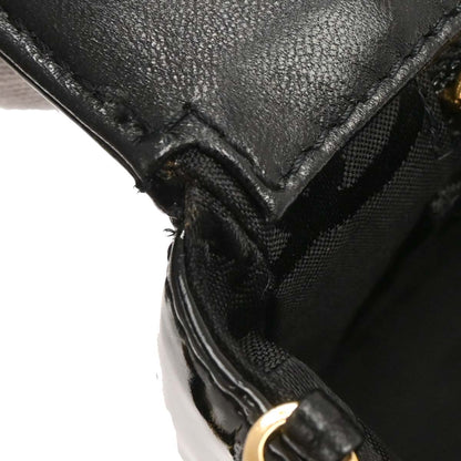 Chanel 2001-2003 Black Patent Leather Choco Bar Single Flap Shoulder Bag