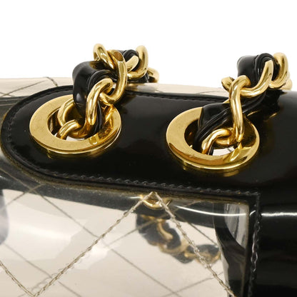 Chanel 1994-1996 Black PVC Maxi Classic Flap Shoulder Bag