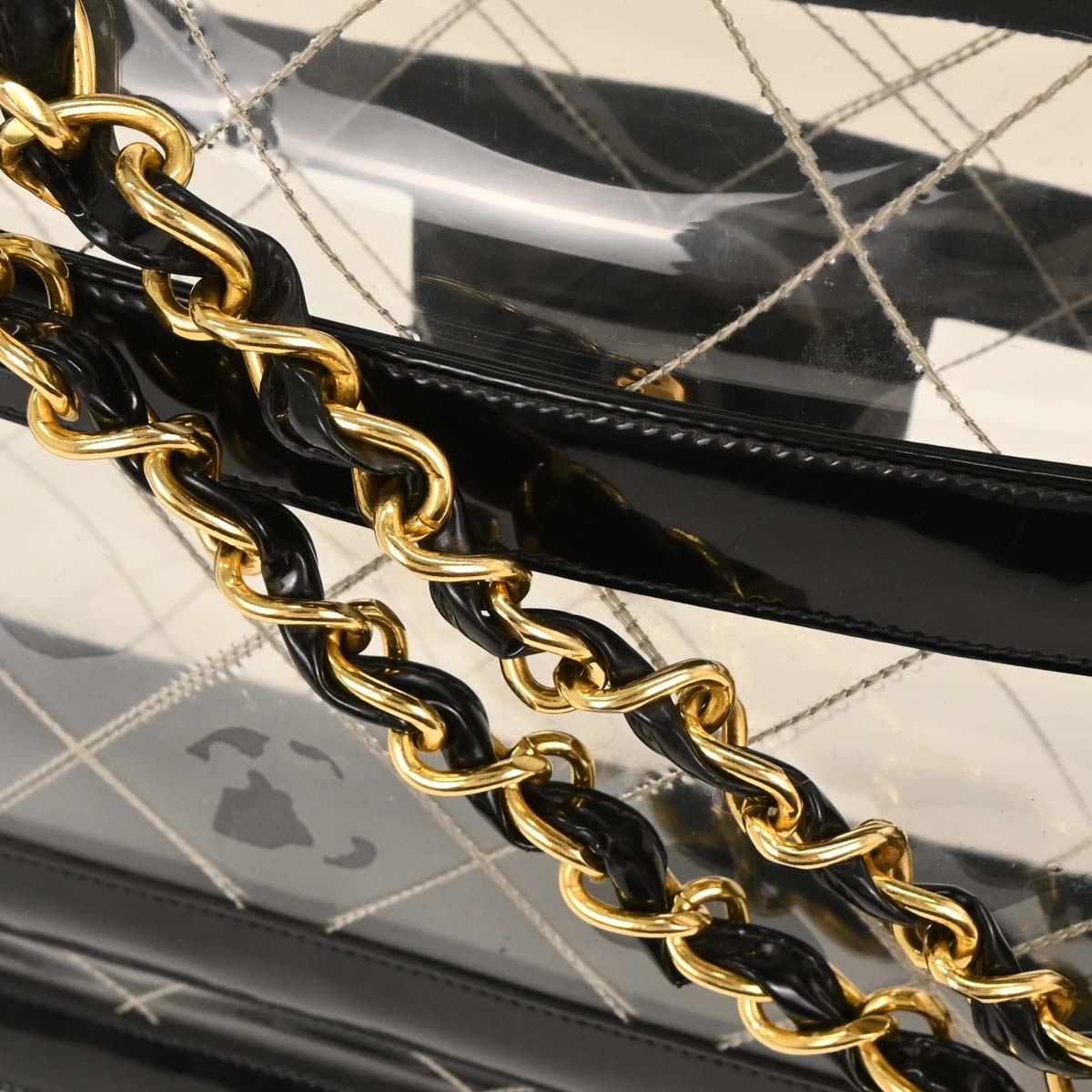 Chanel 1994-1996 Black PVC Maxi Classic Flap Shoulder Bag