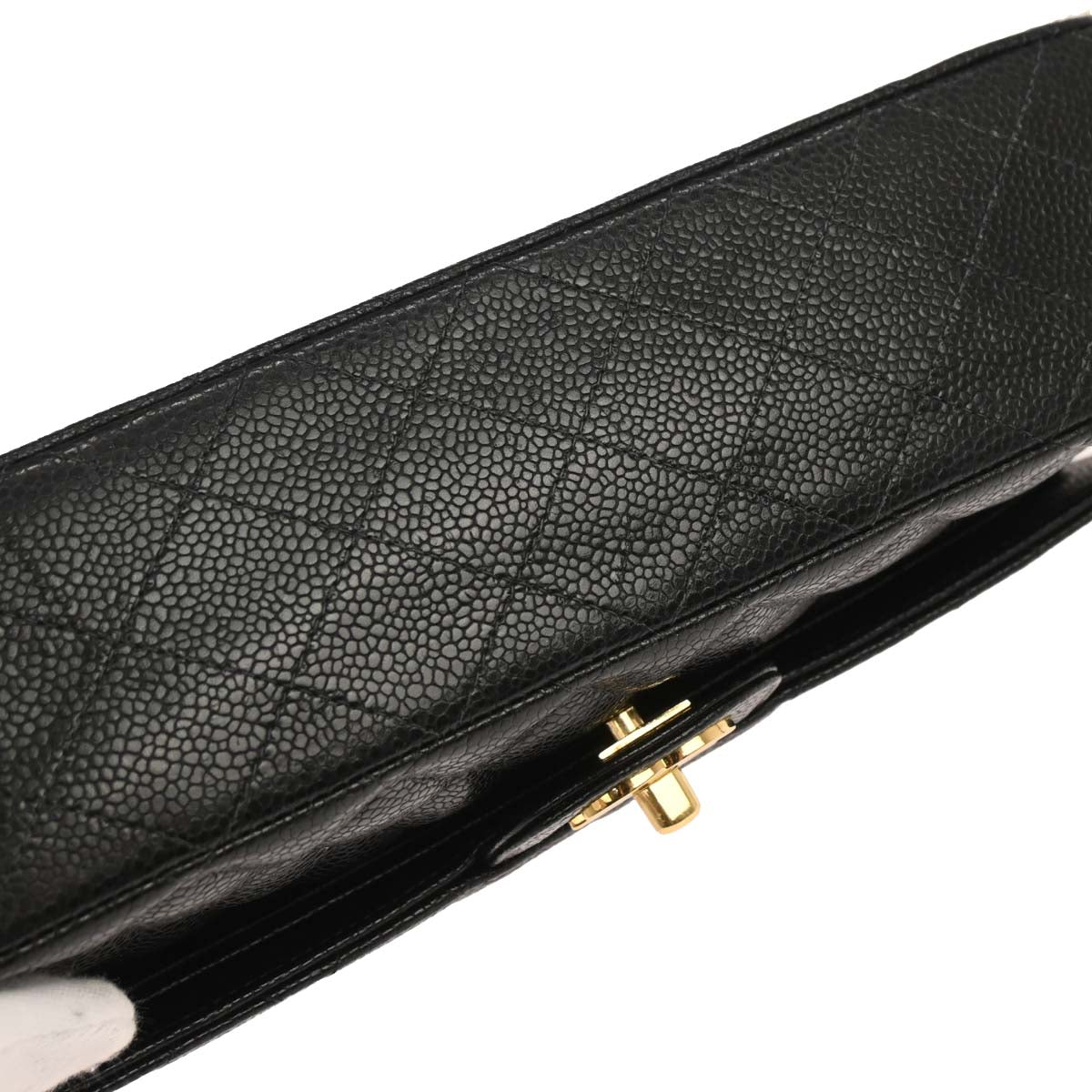 Chanel 2004-2005 Black Caviar Medium Classic Double Flap Shoulder Bag