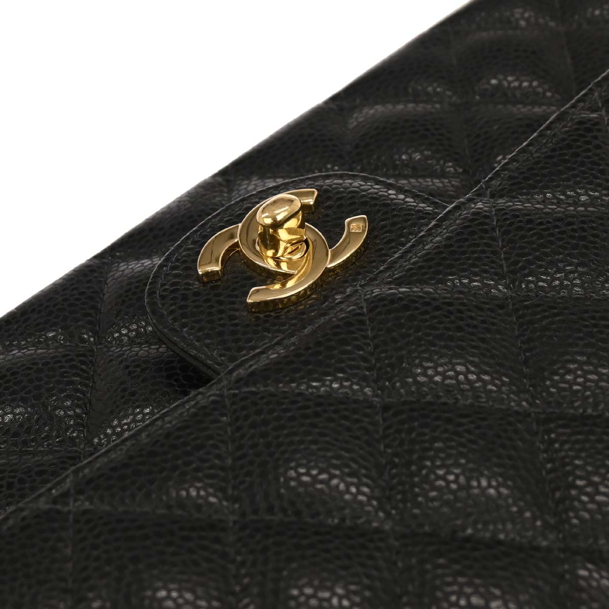 Chanel 2004-2005 Black Caviar Medium Classic Double Flap Shoulder Bag
