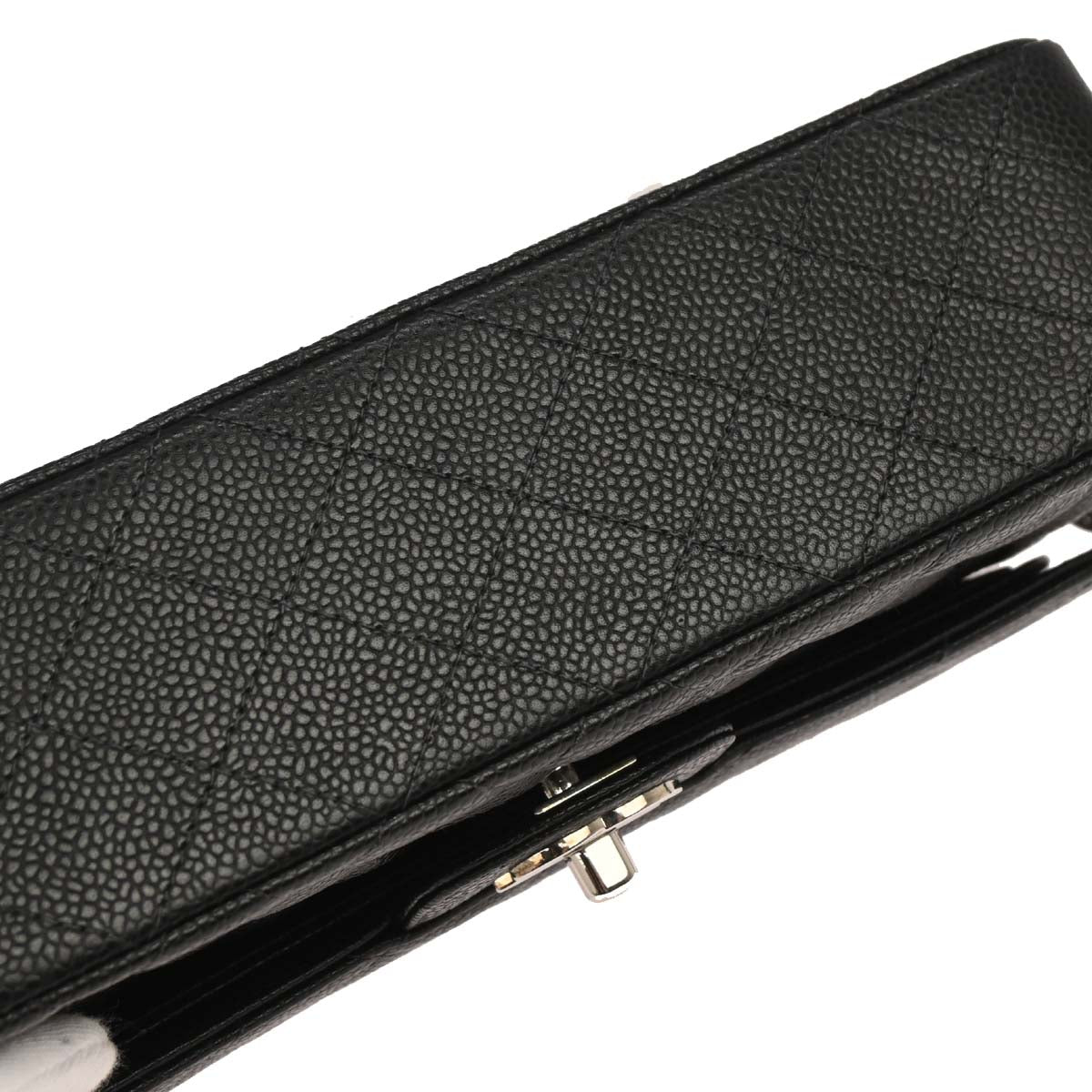 Chanel 2000-2001 Black Caviar Small Classic Double Flap Shoulder Bag