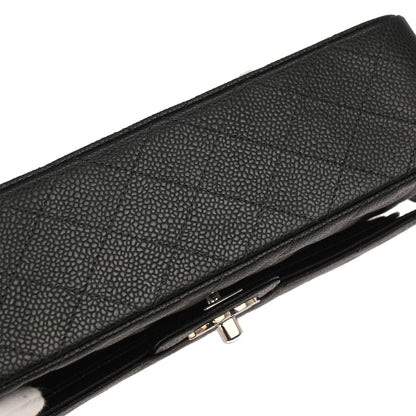 Chanel 2000-2001 Black Caviar Small Classic Double Flap Shoulder Bag