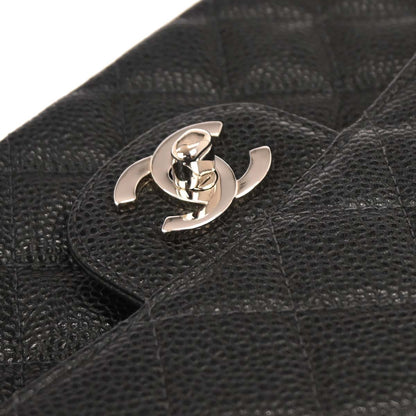 Chanel 2000-2001 Black Caviar Small Classic Double Flap Shoulder Bag