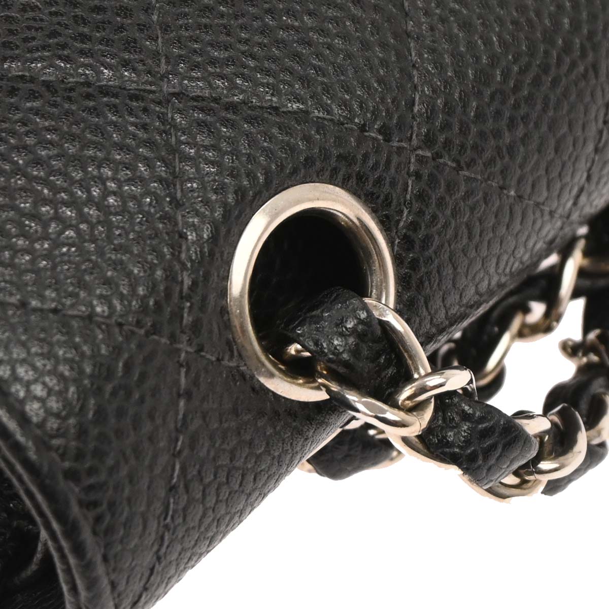 Chanel 2000-2001 Black Caviar Small Classic Double Flap Shoulder Bag